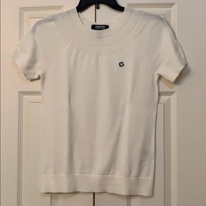 White short sleeve sweater, chase apparel